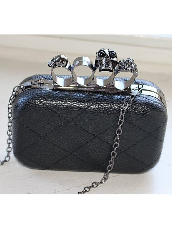 Unbranded Handbags - Skull Knuckle Clutch, faux McQueen-type, One stone missing